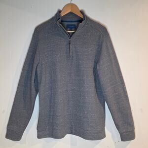 Fairlane Mens Med Grey 1/4 Zip Pullover Long Sleeve Sweatshirt